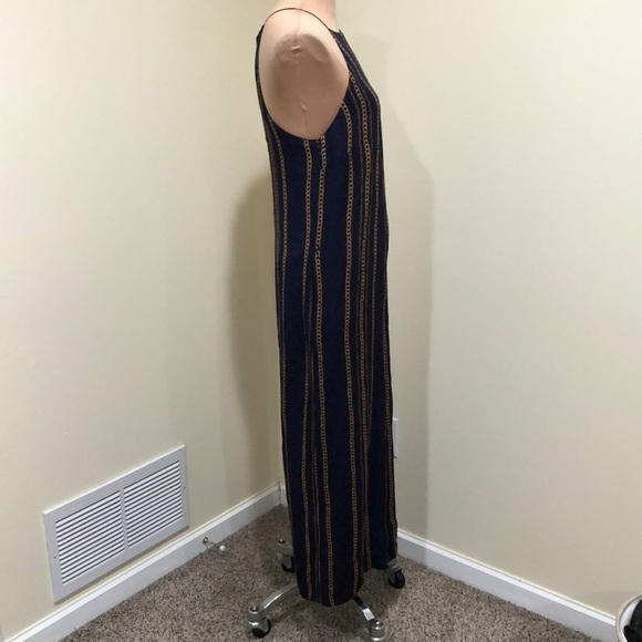 NICHOLAS Samira Wide Leg Cropped Jumpsuit Size US 16 Navy Blue Silk Chain Print - Picture 5 of 12